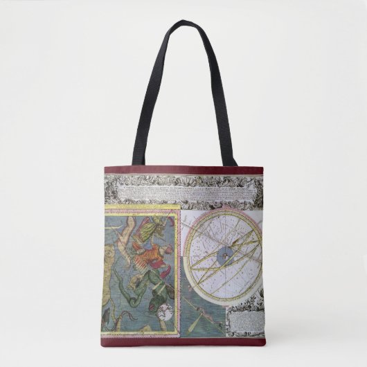ヴィンテージ天文学、Matthaeus Seutterによる彗星パス トートバッグ (正面)