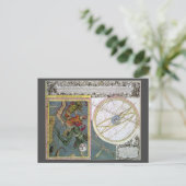 ヴィンテージ天文学、Matthaeus Seutterによる彗星パス ポストカード (スタンド正面)