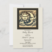 ヴィンテージ天日月の赤ちゃんシャワー 招待状 (正面)