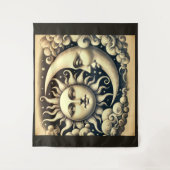 ヴィンテージ天日月 タペストリー (正面)