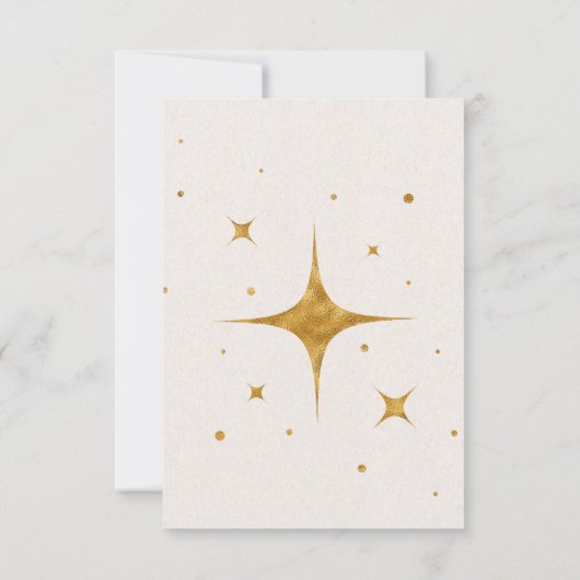 ヴィンテージ天月の星が日付を保存 招待状 (裏面)
