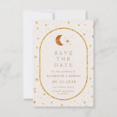ヴィンテージ天月の星が日付を保存 招待状 (正面)