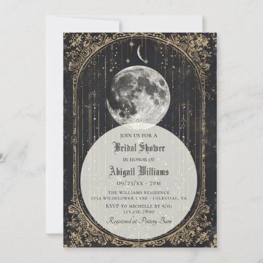 ヴィンテージ天月スターズミスティックブライダルシャワー 招待状 (正面)