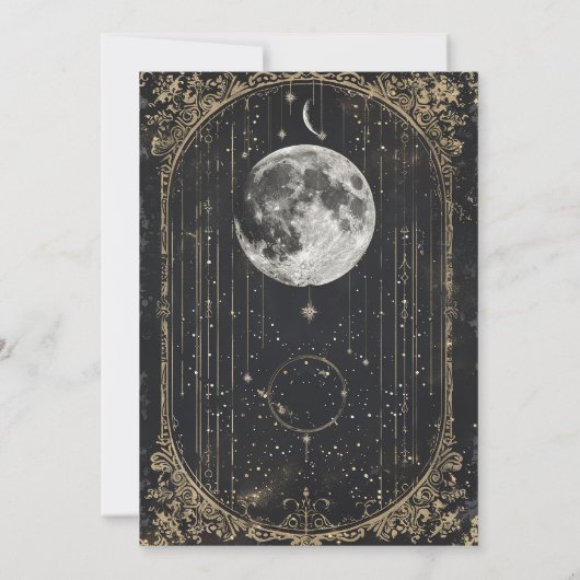 ヴィンテージ天月スターズミスティックブライダルシャワー 招待状 (裏面)