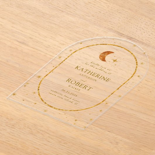 ヴィンテージ天月結婚星 アクリル招待状 (レイダウン)