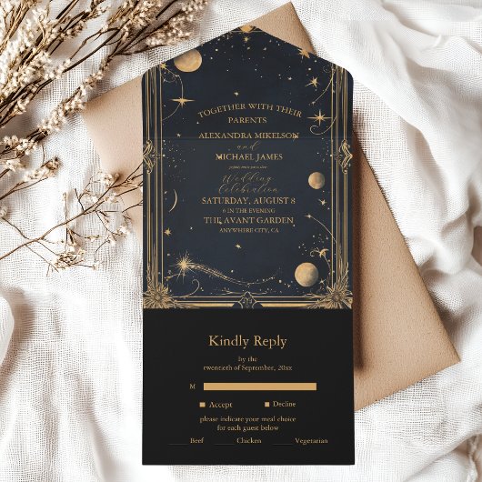 ヴィンテージ天月結婚星 オールインワン招待状