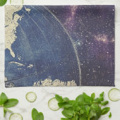 ヴィンテージ天測世界地図(1) キッチンタオル (折り畳み)