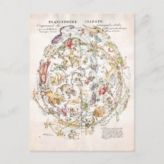 ヴィンテージ天測図 ポストカード (正面)