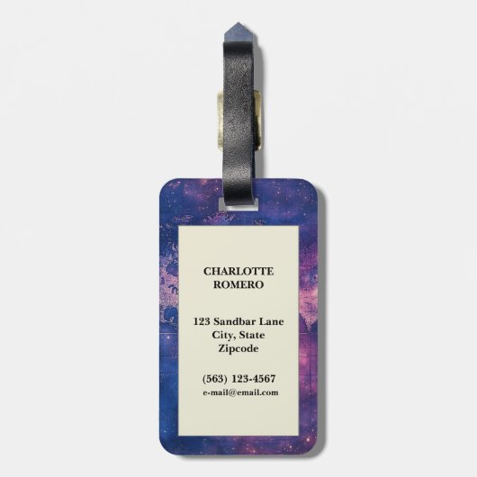 ヴィンテージ天球世界地図(10) ラゲッジタグ (裏面縦)