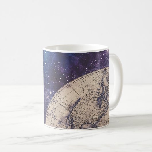 ヴィンテージ天球世界地図(3) コーヒーマグカップ (正面右)