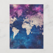 ヴィンテージ天球世界地図(4) ポストカード (正面)