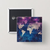 ヴィンテージ天球世界地図(4) 缶バッジ (正面&裏面)