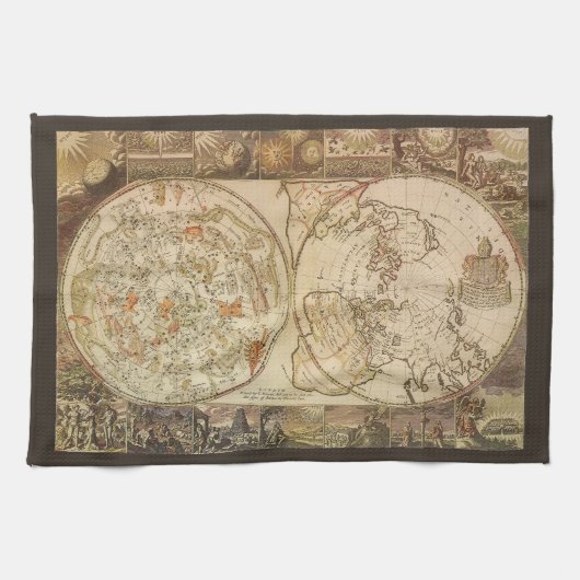 ヴィンテージ天球図ジョセフ・モクソン キッチンタオル (横)