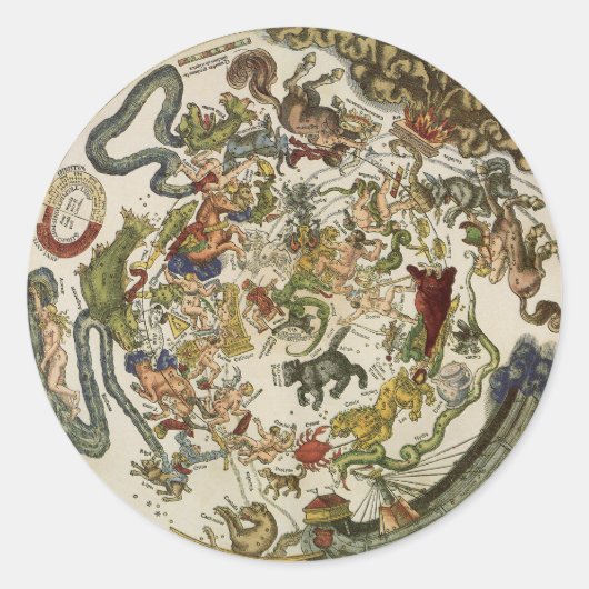 ヴィンテージ天球天球図（ピーター・アピアン） ラウンドシール (正面)