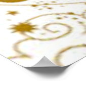 ヴィンテージ天空ゴールデンサン&ムーンオンホワイト ポスター (角)