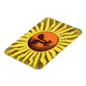 ヴィンテージ天黄色の笑顔ハッピーヒッピー太陽 マグネット (左側)