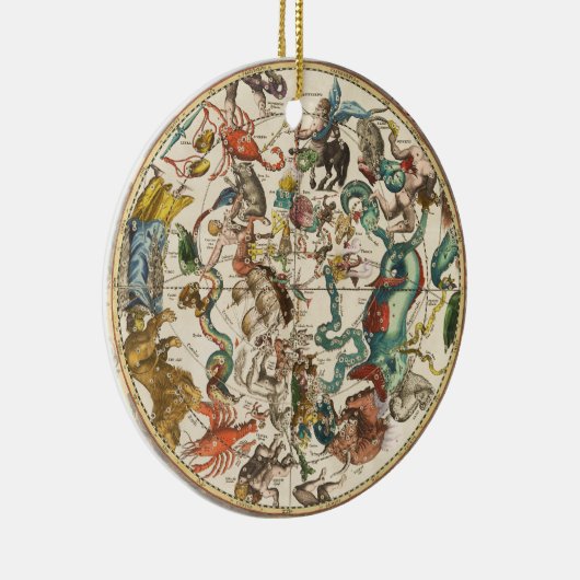 ヴィンテージ天〔占星術の〕十二宮図星座図 セラミックオーナメント (右)