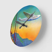 ヴィンテージ太平洋旅行 ラウンド壁時計 (傾斜)