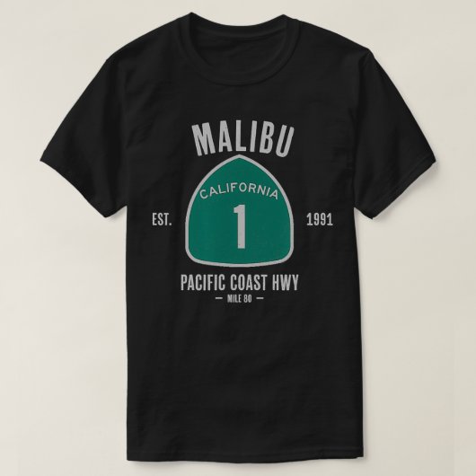 ヴィンテージ太平洋沿岸道路 Tシャツ (デザイン正面)