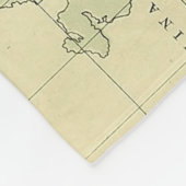 ヴィンテージ太平洋海の地図（1874年） フリースブランケット (角)
