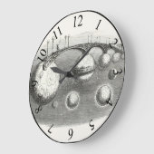 ヴィンテージ太陽のシステム白黒の超現実 ラージ壁時計 (傾斜)