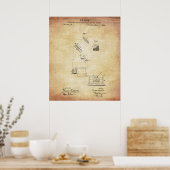 ヴィンテージ太陽の電源装置特許 ポスター (キッチン)