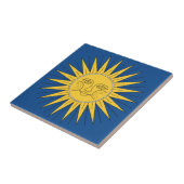 ヴィンテージ太陽イラストレーションの青い背景 タイル (側面)