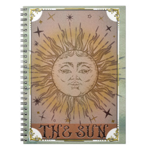 ヴィンテージ太陽タロットカード 天体アート ノートブック