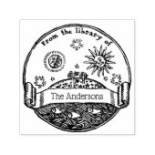 ヴィンテージ太陽ムーンスターズ海地球ライブラリー本 セルフインキングスタンプ (デザイン)