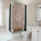 ヴィンテージ太陽&月の双対性の愛好家タロットカードアート シャワーカーテン (インサイチュ)