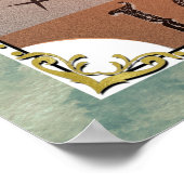 ヴィンテージ太陽&月の双対性の愛好家タロットカードアート ポスター (角)