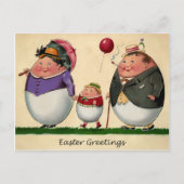 ヴィンテージ奇数エッグファミリーイースターポストカード ポストカード (正面)
