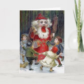 ヴィンテージ奇数サンタナツクラッカークリスマスカード シーズンカード (正面)