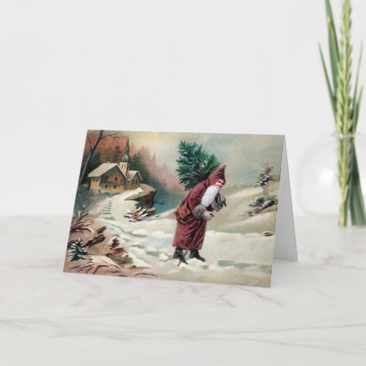 ヴィンテージ奇数サンタホリデーカード シーズンカード (正面)