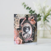 ヴィンテージ女のラベルが静かな人生 ポストカード (スタンド正面)