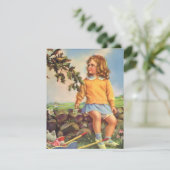 ヴィンテージ女の子が木の中で鳥を見て，春 (スタンド正面)