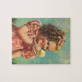 ヴィンテージ女の子とベビーシック、幸せな子供の笑顔 ジグソーパズル (横)