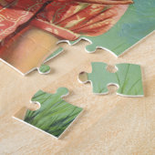 ヴィンテージ女の子とベビーシック、幸せな子供の笑顔 ジグソーパズル (側面)