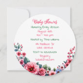 ヴィンテージ女の子の赤ちゃんシャワー 招待状 (裏面)