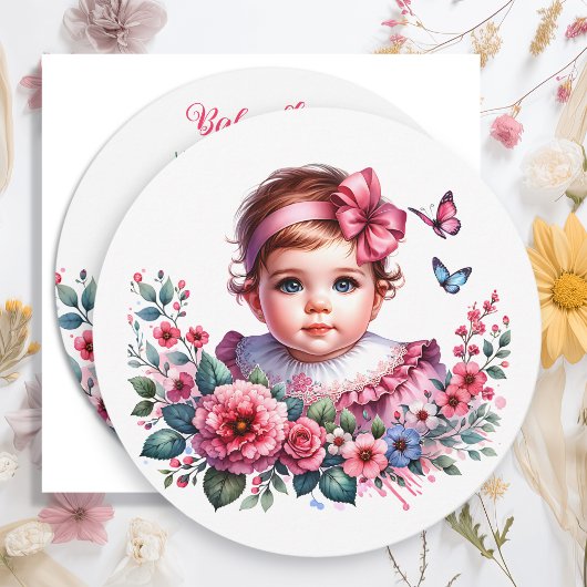 ヴィンテージ女の子の赤ちゃんシャワー 招待状