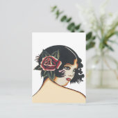 ヴィンテージ女の子らしい女の子 ポストカード (スタンド正面)