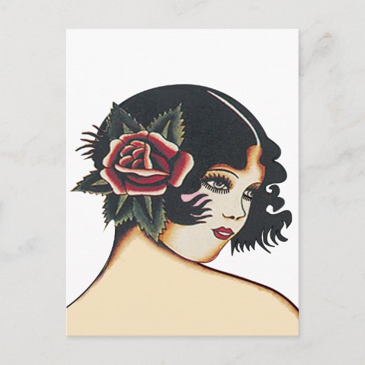 ヴィンテージ女の子らしい女の子 ポストカード (正面)