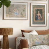 ヴィンテージ女エレガント性金ゴールドフローラブルーデカップージ 薄葉紙