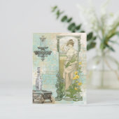 *~*ヴィンテージ女ビクトリアン性アールヌーボーAR23 ポストカード (スタンド正面)