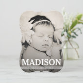 ヴィンテージ女児の誕生発表写真カード 案内状 (スタンド正面)