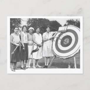 ヴィンテージ女子アーチェリーコンテスト1930年代の写真 ポストカード