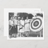 ヴィンテージ女子アーチェリーコンテスト1930年代の写真 ポストカード (正面/裏面)