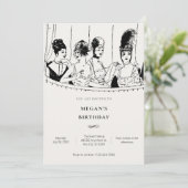 ヴィンテージ女子エレガント誕生日 招待状 (スタンド正面)
