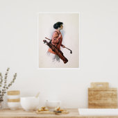 ヴィンテージ女子ゴルファープリント ポスター (キッチン)