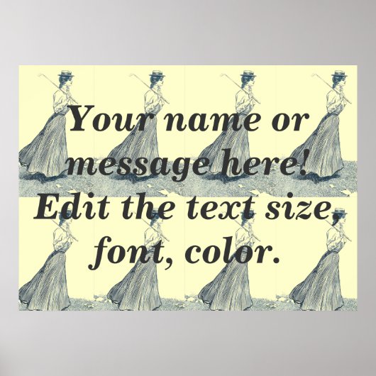 ヴィンテージ女子ゴルフファッションテンプレート ポスター (正面)